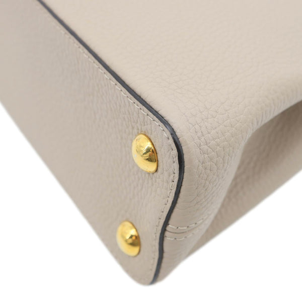 LOUIS VUITTON Capucines BB Taurillon Leather Crossbody Bag Beige