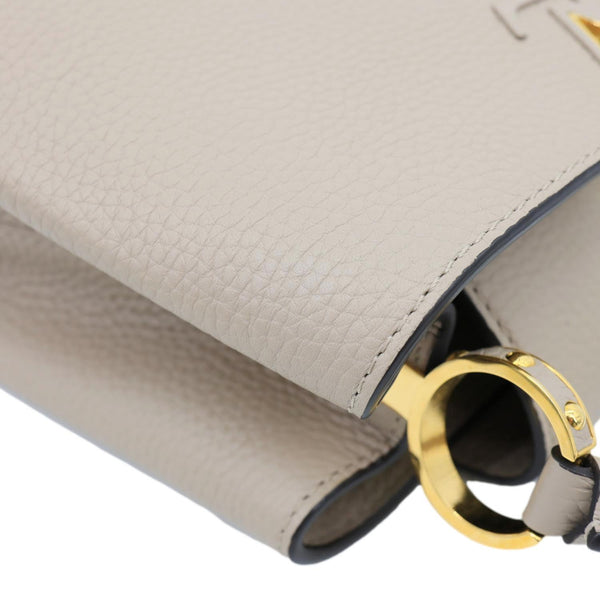 LOUIS VUITTON Capucines BB Taurillon Leather Crossbody Bag Beige