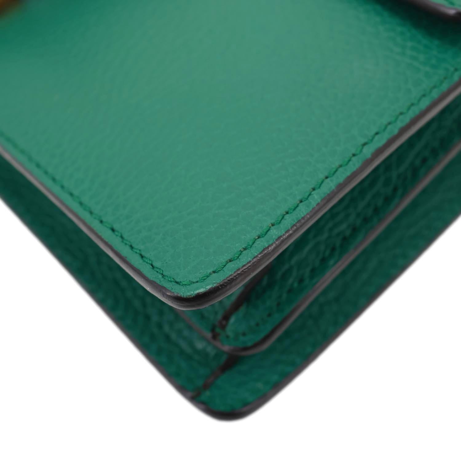 GUCCI Dionysus Small Dollar Calfskin Leather Shoulder Bag Green 400249