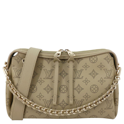 LOUIS VUITTON Hand It All PM Braided Mahina Leather Crossbody Bag Rosemary Green