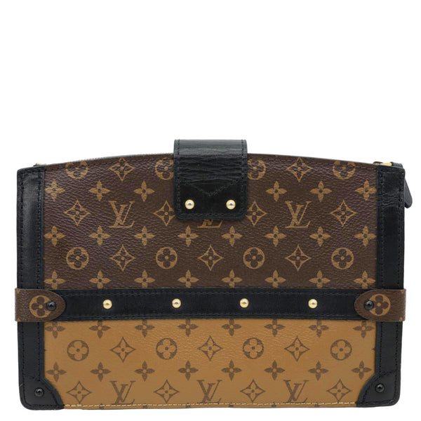 LOUIS VUITTON Trunk Clutch Reverse Monogram Crossbody Bag Brown