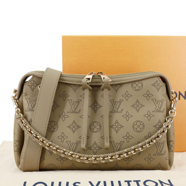 LOUIS VUITTON Hand It All PM Braided Mahina Leather Crossbody Bag Rosemary Green