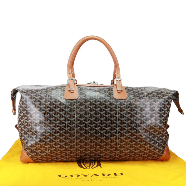 GOYARD Bowling 55 Chevron Print Coated Canvas Duffle Bag Brown