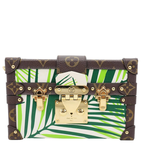 LOUIS VUITTON Petite Malle Palm Tree Monogram Canvas Shoulder Bag Multicolor