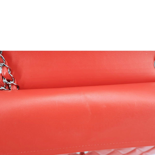 CHANEL Classic Double Flap Medium Quilted Patent Leather Shoulder Bag Bicolor