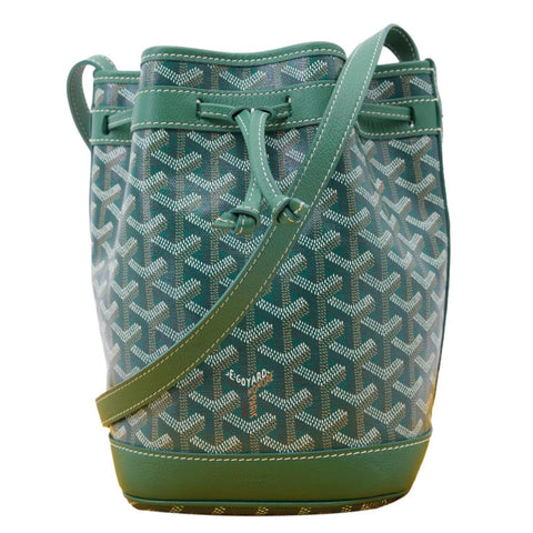 GOYARD Petit Flot PM Canvas Bucket Bag Green