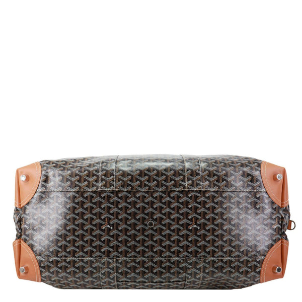GOYARD Bowling 55 Chevron Print Coated Canvas Duffle Bag Brown