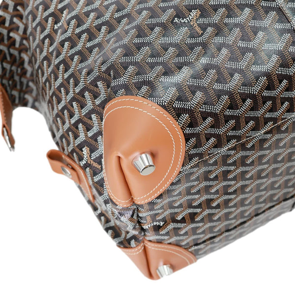 GOYARD Bowling 55 Chevron Print Coated Canvas Duffle Bag Brown