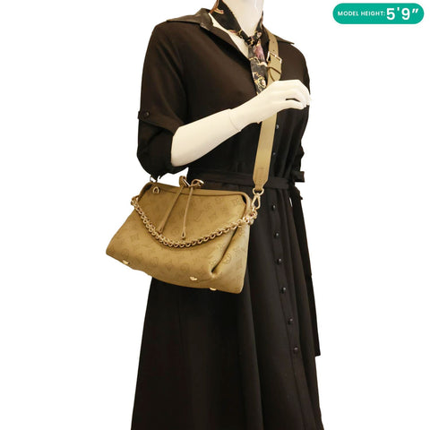 LOUIS VUITTON Hand It All PM Braided Mahina Leather Crossbody Bag Rosemary Green