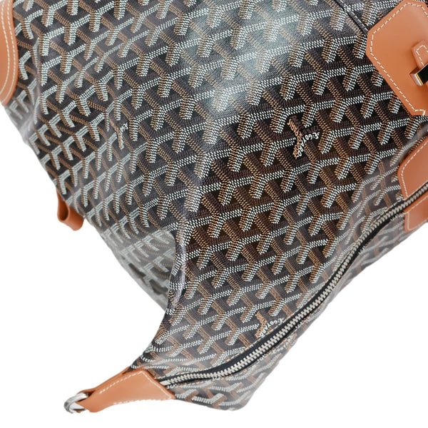GOYARD Bowling 55 Chevron Print Coated Canvas Duffle Bag Brown