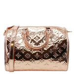 LOUIS VUITTON Speedy Bandouliere 25 Monogram Miroir Leather Shoulder Bag Rose Gold
