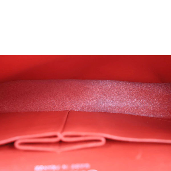 CHANEL Classic Double Flap Medium Quilted Patent Leather Shoulder Bag Bicolor