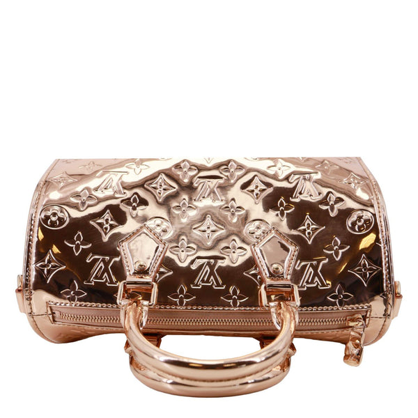 LOUIS VUITTON Speedy Bandouliere 25 Monogram Miroir Leather Shoulder Bag Rose Gold