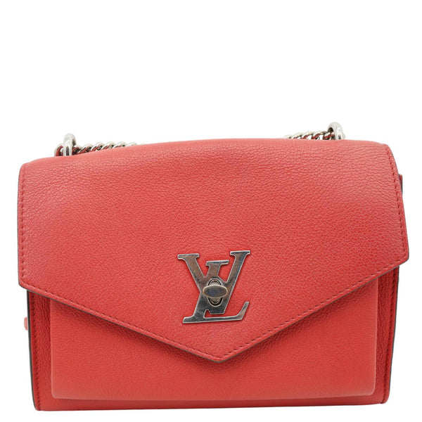 LOUIS VUITTON Lockme BB Taurillon Leather Chain Shoulder Bag Red
