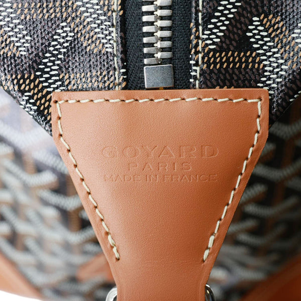 GOYARD Bowling 55 Chevron Print Coated Canvas Duffle Bag Brown