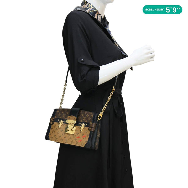 LOUIS VUITTON Trunk Clutch Reverse Monogram Crossbody Bag Brown