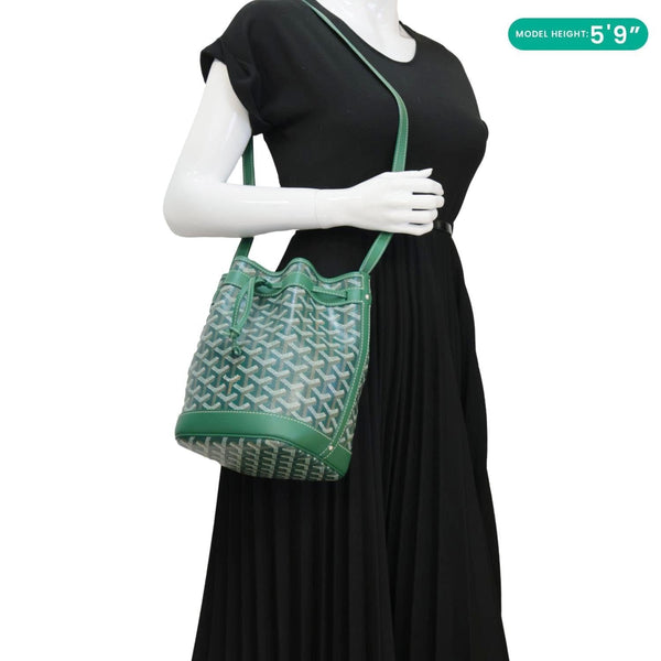 GOYARD Petit Flot PM Canvas Bucket Bag Green