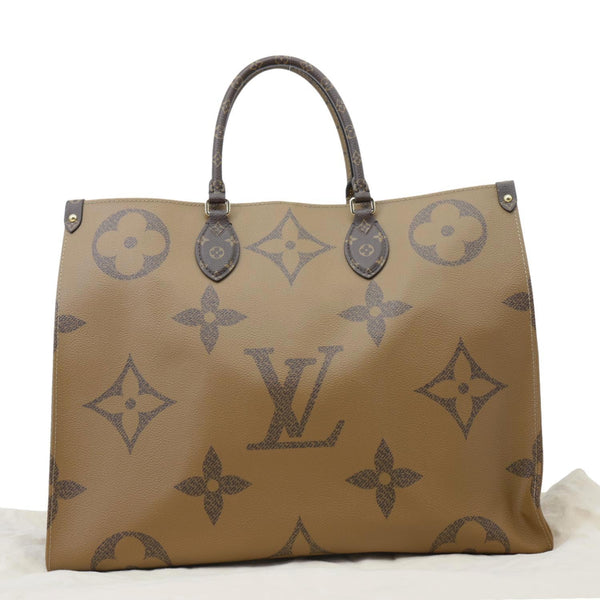 LOUIS VUITTON Onthego GM Giant Monogram Canvas Tote Bag Brown