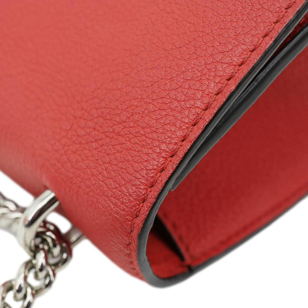 LOUIS VUITTON Lockme BB Taurillon Leather Chain Shoulder Bag Red