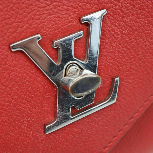 LOUIS VUITTON Lockme BB Taurillon Leather Chain Shoulder Bag Red