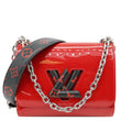 LOUIS VUITTON Twist PM Infrarouge Vernis Chain Shoulder Bag Red
