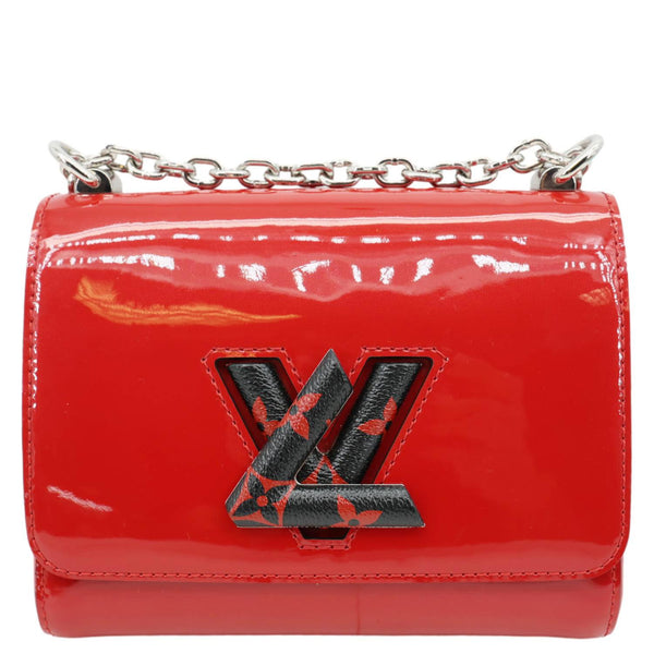 LOUIS VUITTON Twist PM Infrarouge Vernis Chain Shoulder Bag Red