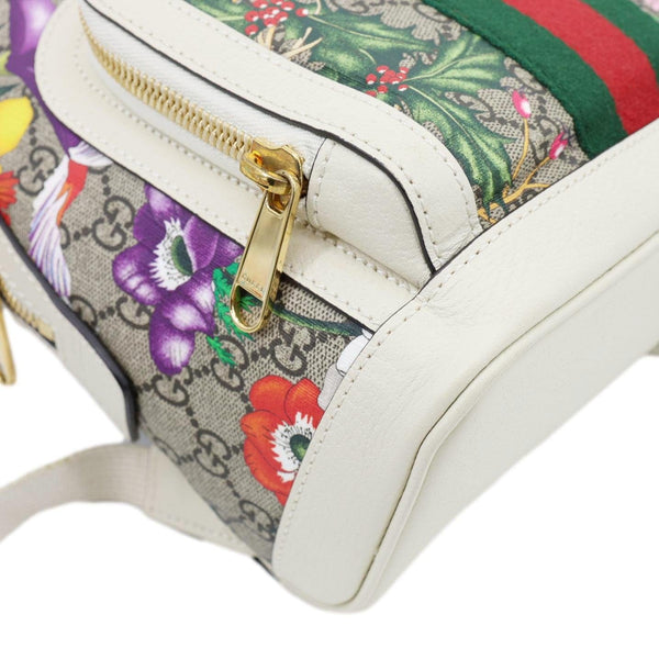 GUCCI Ophidia GG Flora Small Supreme Canvas Backpack Bag Beige 547965