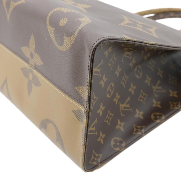 LOUIS VUITTON Onthego GM Giant Monogram Canvas Tote Bag Brown