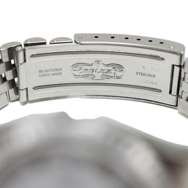 Rolex Datejust 36mm Stainless Steel Engine Turned Bezel White Roman Dial Watch 16220