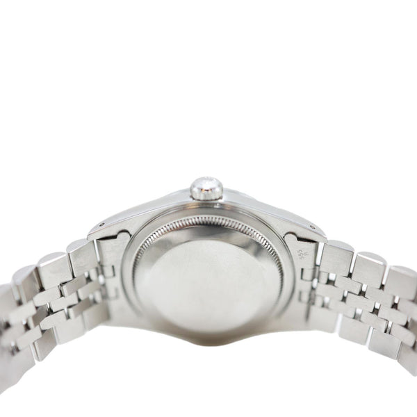 Rolex Datejust 36mm Stainless Steel Engine Turned Bezel White Roman Dial Watch 16220
