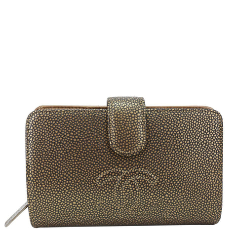 CHANEL Timeless CC Caviar Leather Zipped Pocket Wallet Gold