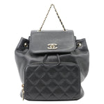 CHANEL Business Affinity Caviar Quilted Backpack Black
