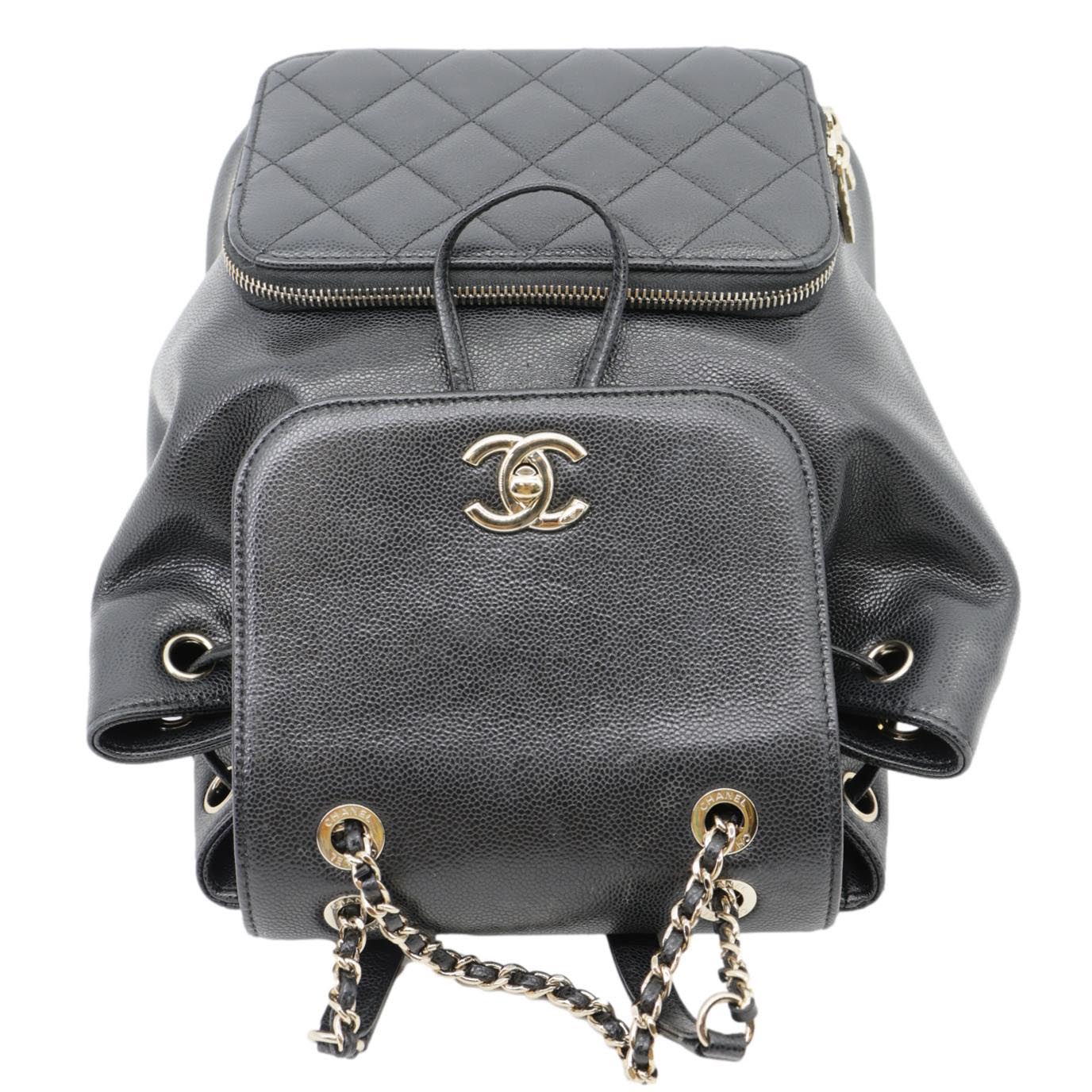 CHANEL Black quilted lamb leather backpack