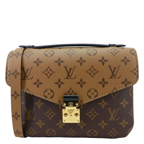 LOUIS VUITTON Metis Pochette Reverse Monogram Canvas Crossbody Bag Brown
