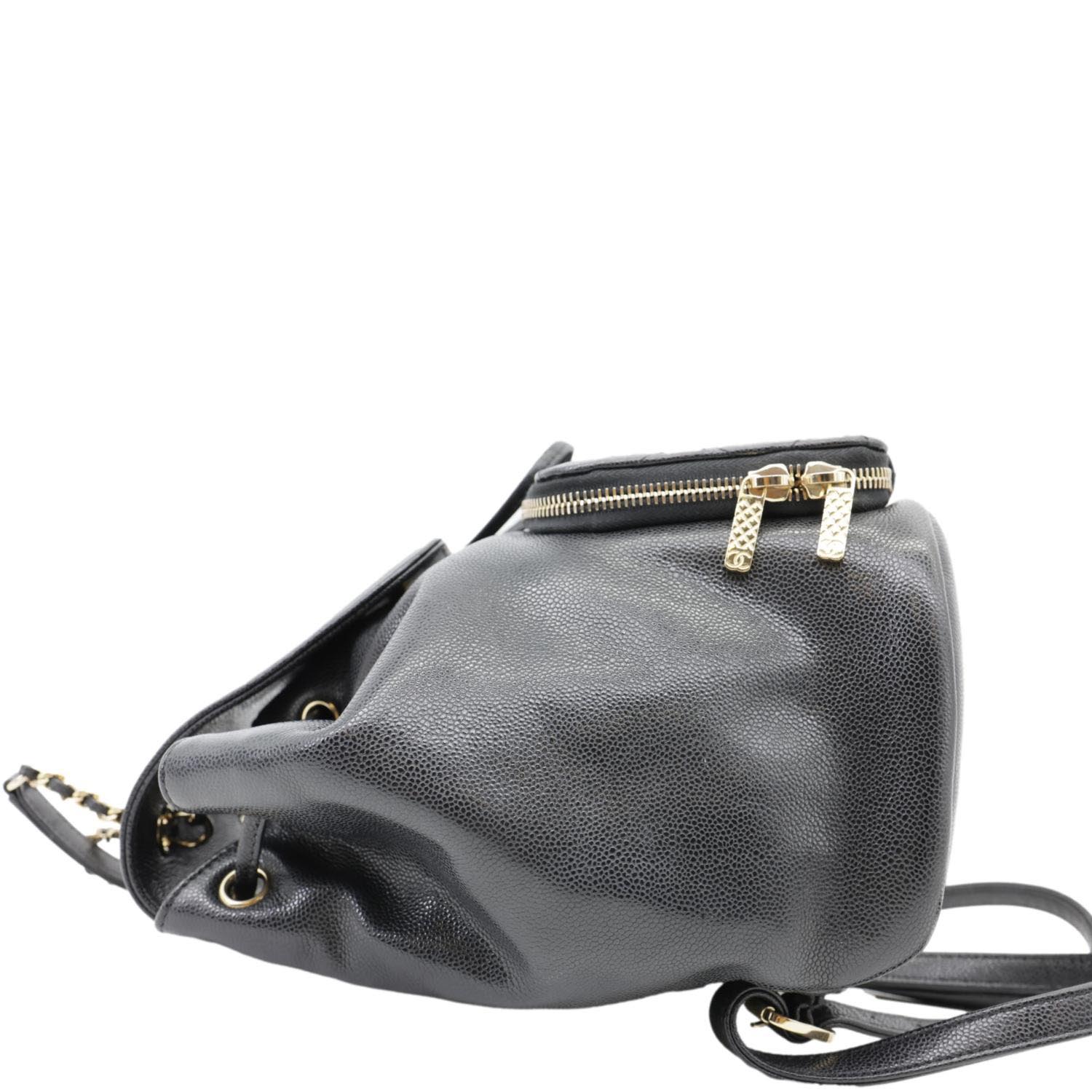 chanel black quilted leather large backpack Chanel Mini Business Affinity Caviar Backpack