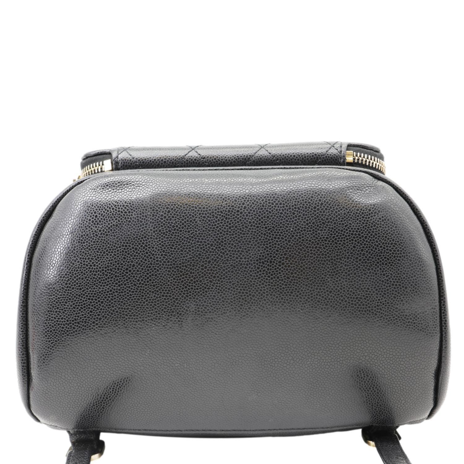 chanel black quilted caviar leather backpack bag Chanel Mini Business Affinity Caviar Backpack