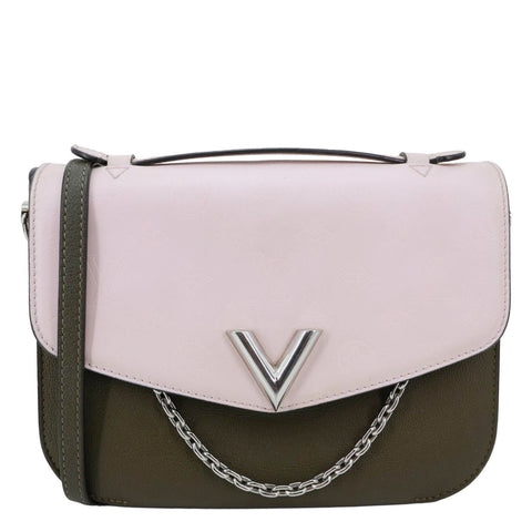 LOUIS VUITTON Very Calfskin Leather Saddle Shoulder Bag Khaki Green
