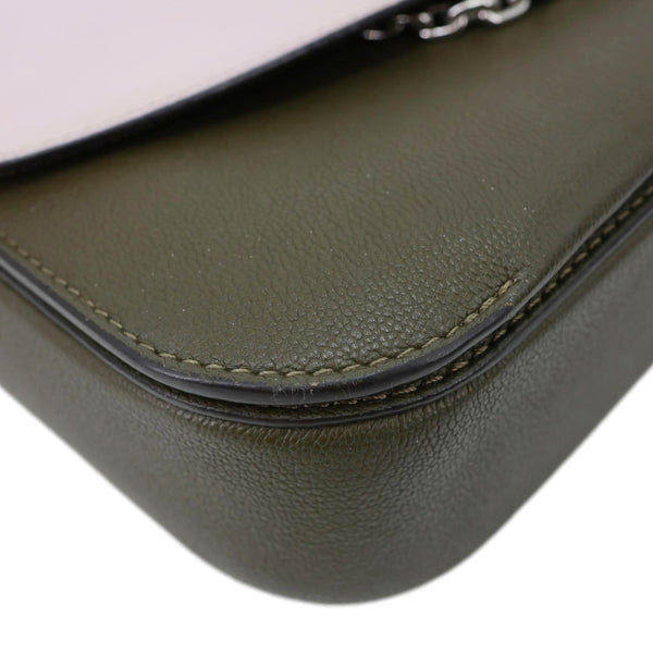 LOUIS VUITTON Very Calfskin Leather Saddle Shoulder Bag Khaki Green