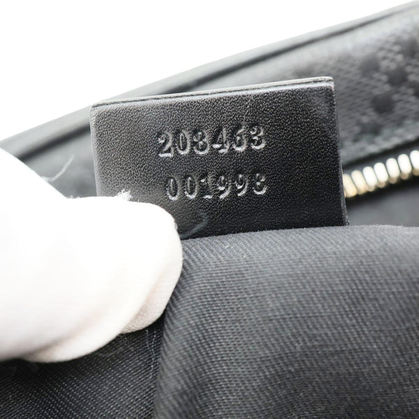 GUCCI Diamante Textured Leather Business Briefcase Black 208463