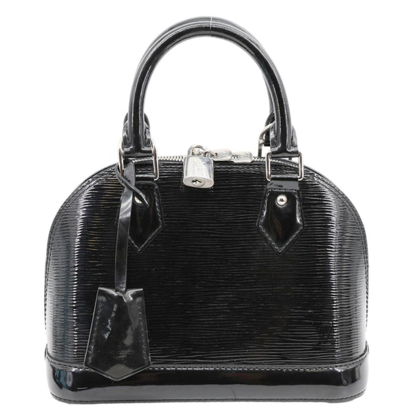 LOUIS VUITTON Alma BB Electric Epi Leather Satchel Bag Black