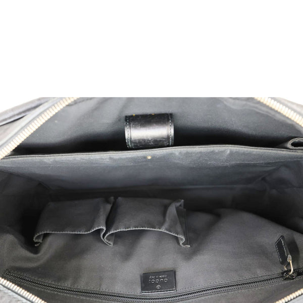 GUCCI Diamante Textured Leather Business Briefcase Black 208463