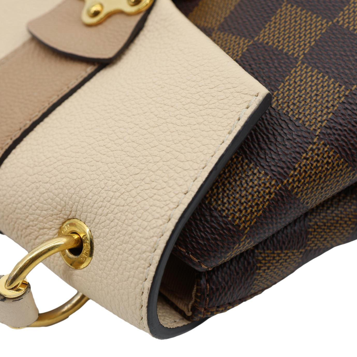 authentic louis vuitton clapton backpack damier ebene beige leather LOUIS VUITTON Clapton Damier Ebene Backpack Bag Beige