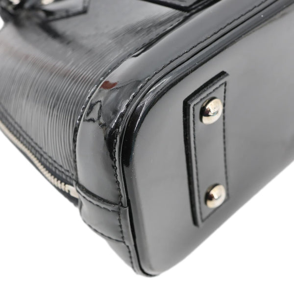 LOUIS VUITTON Alma BB Electric Epi Leather Satchel Bag Black