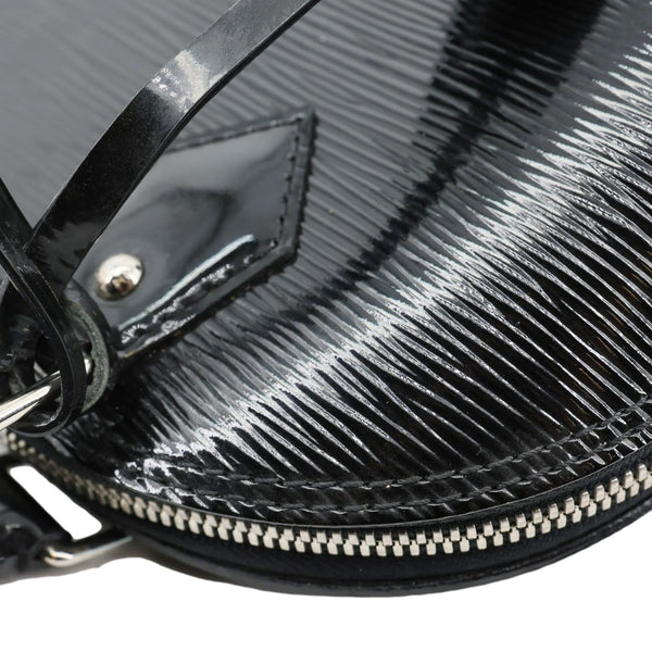 LOUIS VUITTON Alma BB Electric Epi Leather Satchel Bag Black