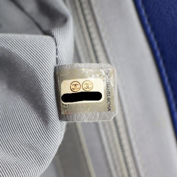 CHANEL Chain Around Flap Medium Quilted Leather Crossbody Bag Blue