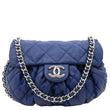 CHANEL Chain Around Flap Medium Quilted Leather Crossbody Bag Blue