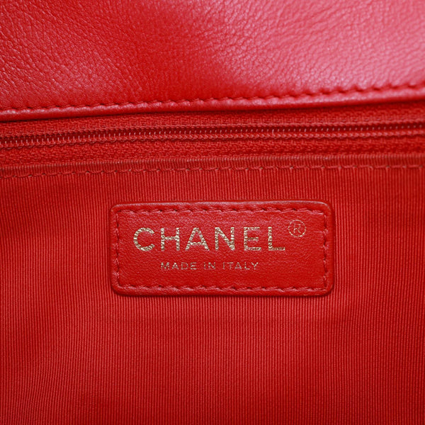 CHANEL Mademoiselle Chic Flap Medium Leather Shoulder Bag Red