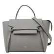 CELINE Mini Belt Grained Calfskin Leather Shoulder Bag Grey