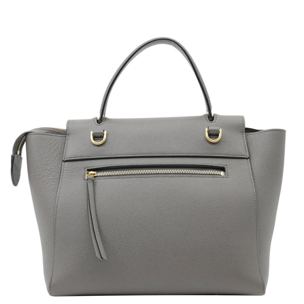 CELINE Mini Belt Grained Calfskin Leather Shoulder Bag Grey