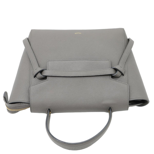 CELINE Mini Belt Grained Calfskin Leather Shoulder Bag Grey
